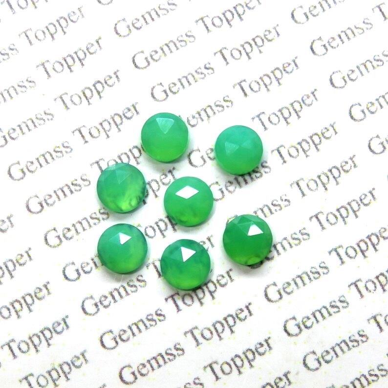 Chrysoprase 10x10 mm Round Rose- Cut